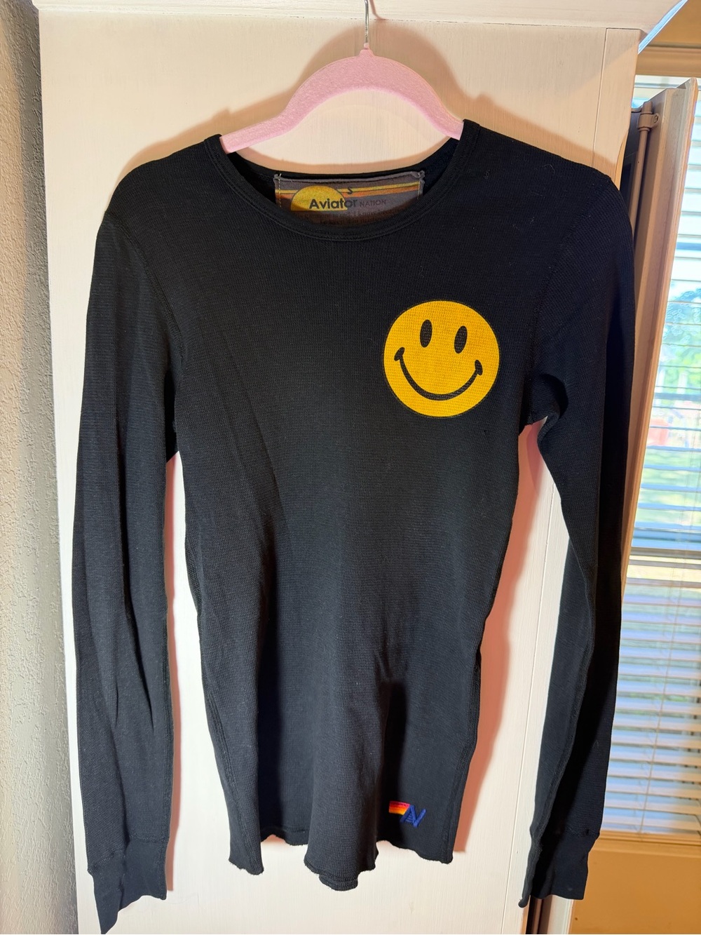 Aviator Nation - SMILEY 2 THERMAL - CHARCOAL - size small!